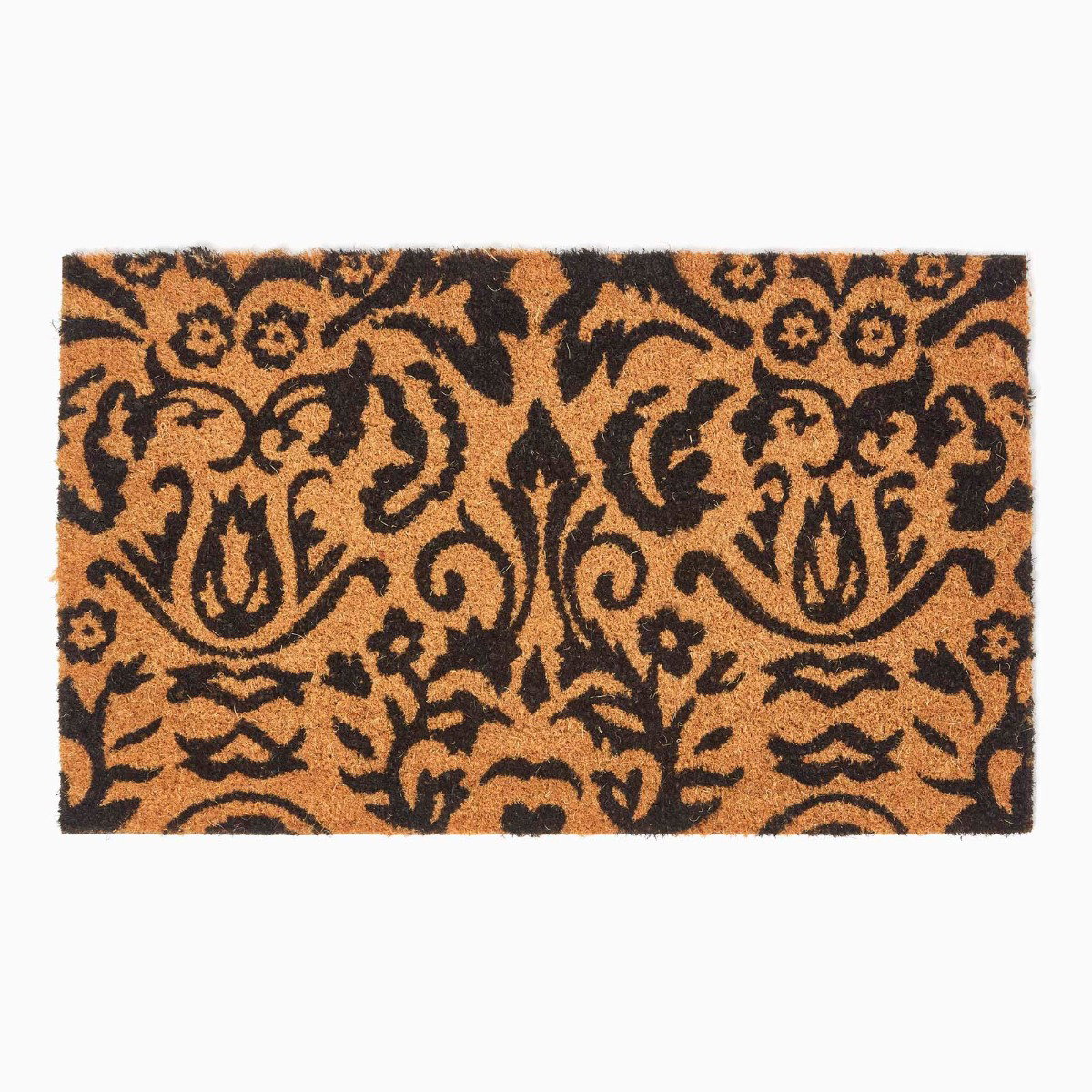 Image of Black Scroll Baroque Coir Doormat