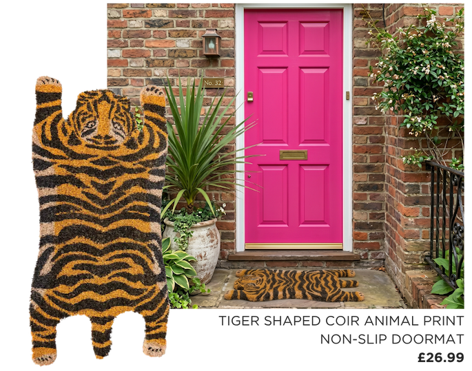 Tiger Shaped Coir Animal Print Non-Slip Doormat £26.99