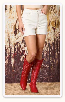 Shop Natural Frayed Denim Shorts