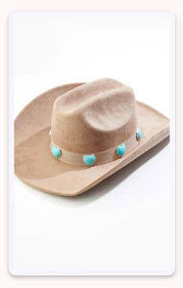 Shop Festival Suede Turquoise Heart Trim Cowboy Hat