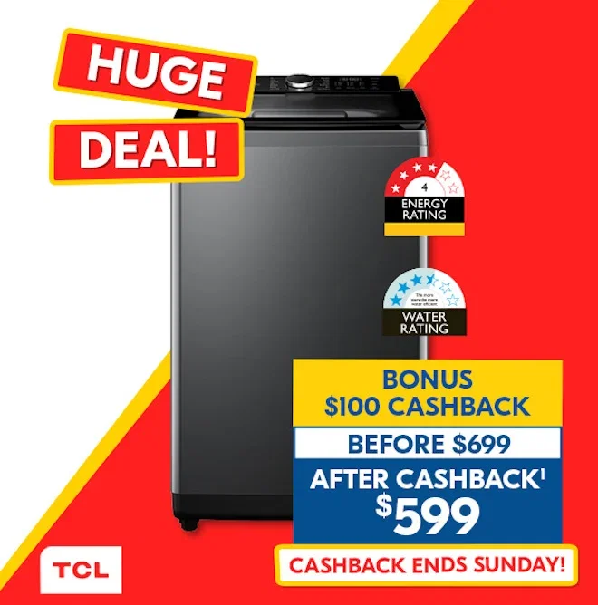 TCL 10kg Top Load Washer