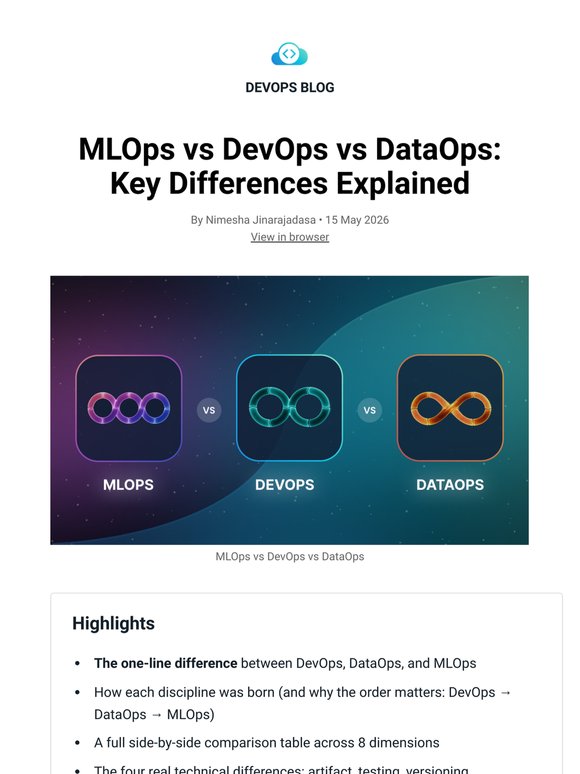 MLOps vs DevOps vs DataOps: Key Differences Explained