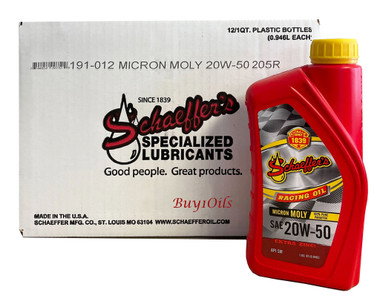 Schaeffer 191-012 Micron Moly Racing 20W-50 | 12-QTS
