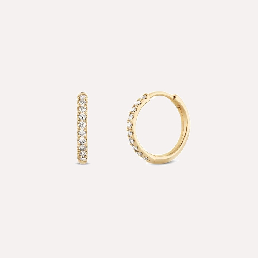 Medium Lab-Grown Diamond Huggie Hoops