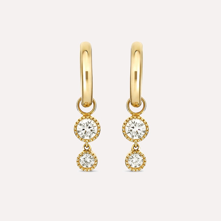 Lab-Grown Diamond Double Diamond Charm Drops