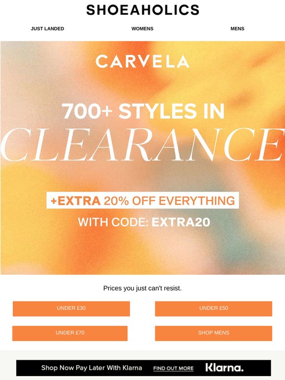Clearance Styles From £20 💰