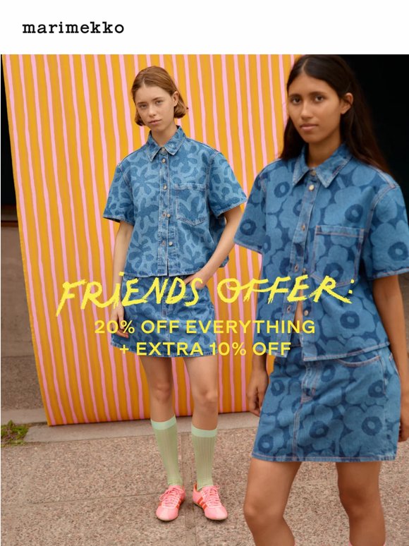Don’t miss 20% off + free shipping