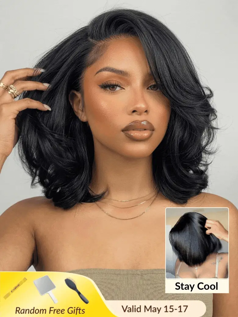 Sunber Blunt Cut Light Yaki Straight 7x5 Pre-Cut Lace Bye Bye Knots Glueless Bob Wig Pre-plucked Flash Sale