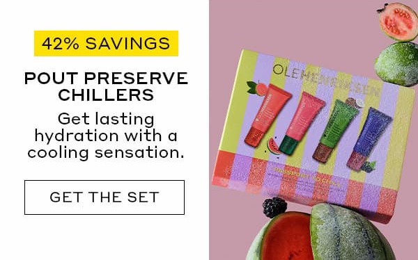 42% SAVINGS | POUT PRESERVE CHILLERS | Get lasting hydration with a cooling sensation. | GET THE SET