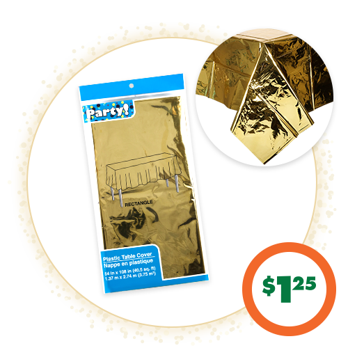 $1.25 Gold Metallic Table Covers