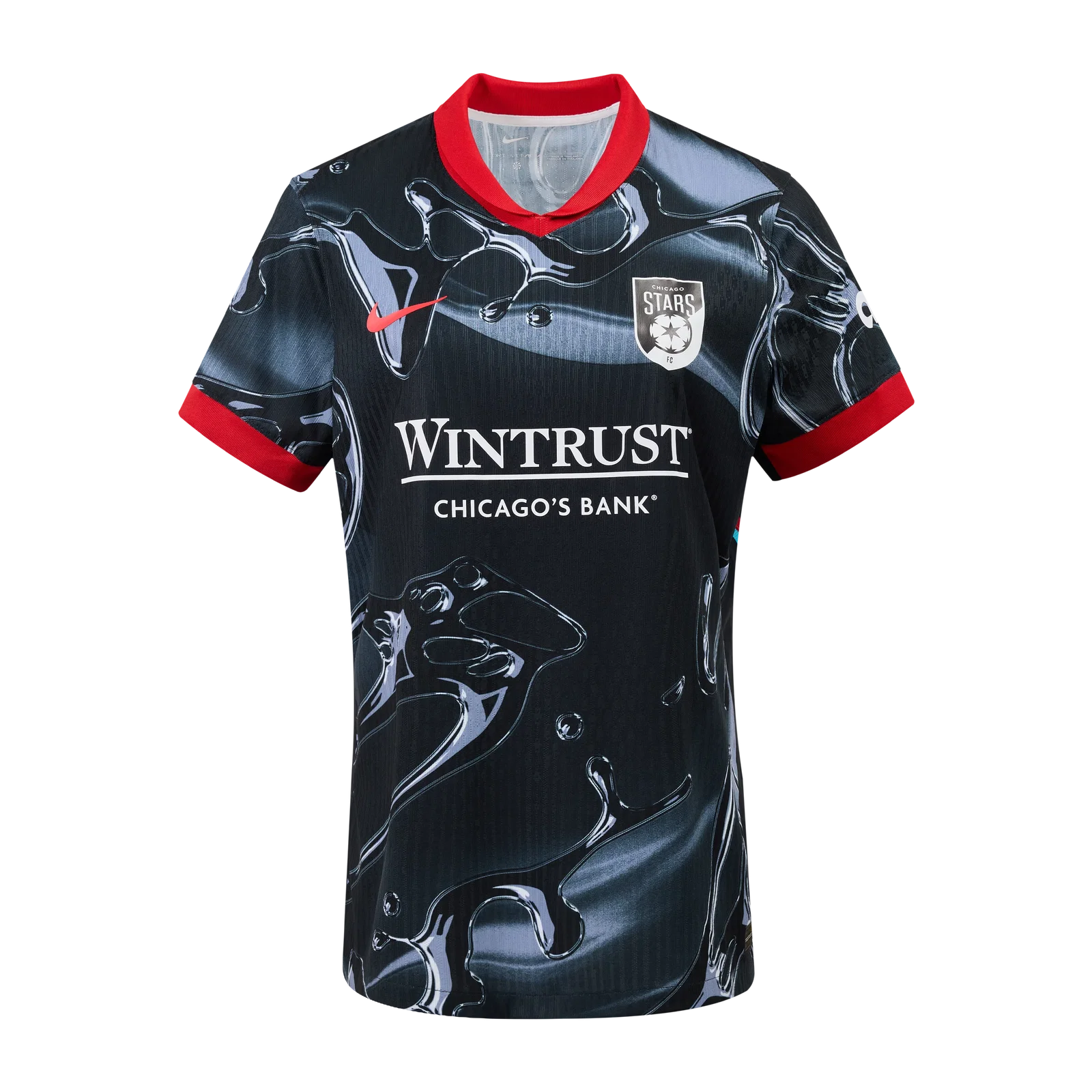 Image of 2025 Women's Chicago Stars FC NWSL Black Secondary Authentic Customizable Jersey