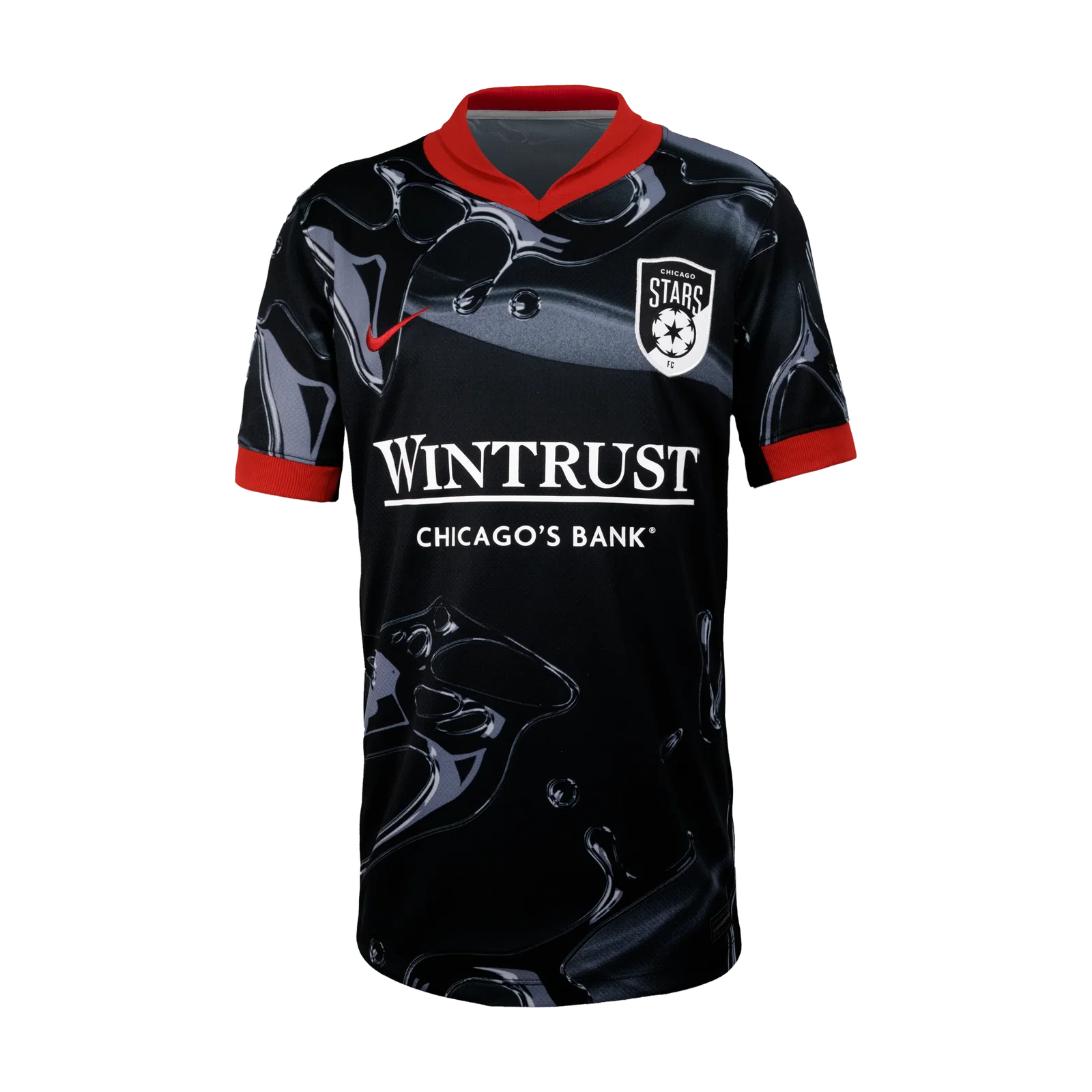 Image of 2025 Youth Chicago Stars FC Nike Black Secondary Replica Customizable Jersey
