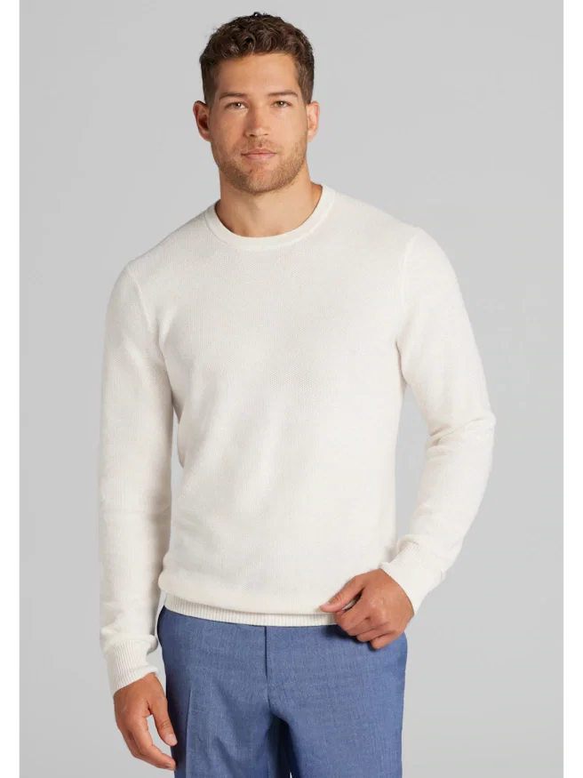 Jos. A. Bank Tailored Fit Honeycomb Crew Neck Sweater CLEARANCE