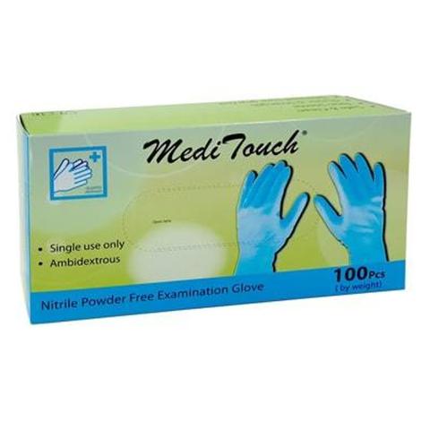 Image of MediTouch Nitrile Powder-Free Examination Gloves 100pcs (8 Mil) Textured Extended Cuff
