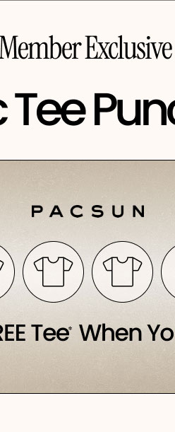 Member Exclusive (badge) Graphic Tee Punch Card  Get a FREE tee* when you buy 4! Shop Women