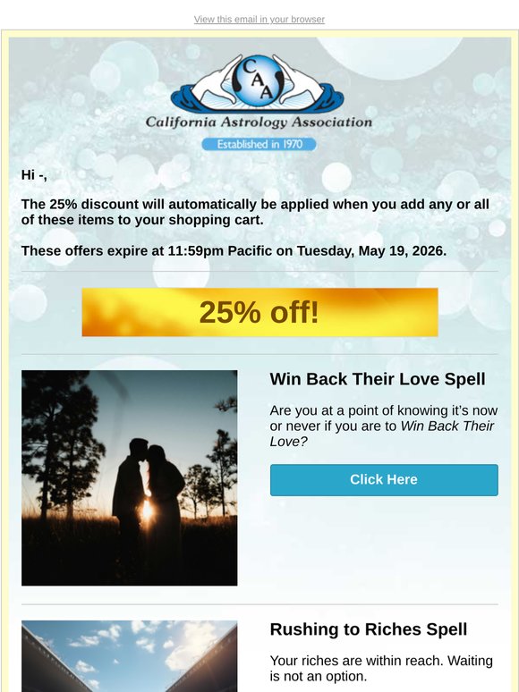 Win Back Their Love...Rushing to Riches...Improve Your Aura