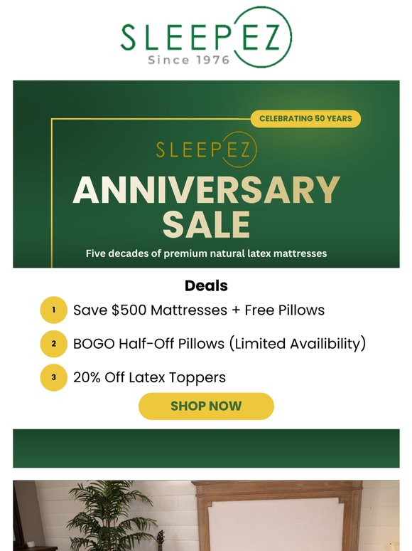 Sleep EZ 50th Anniversary Sale Extended!
