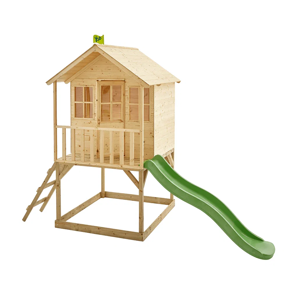 Image of TP Hill Top Tower Wooden Playhouse with Slide - FSC® certified