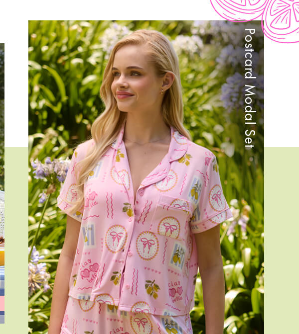 Postcard modal short pyjama set