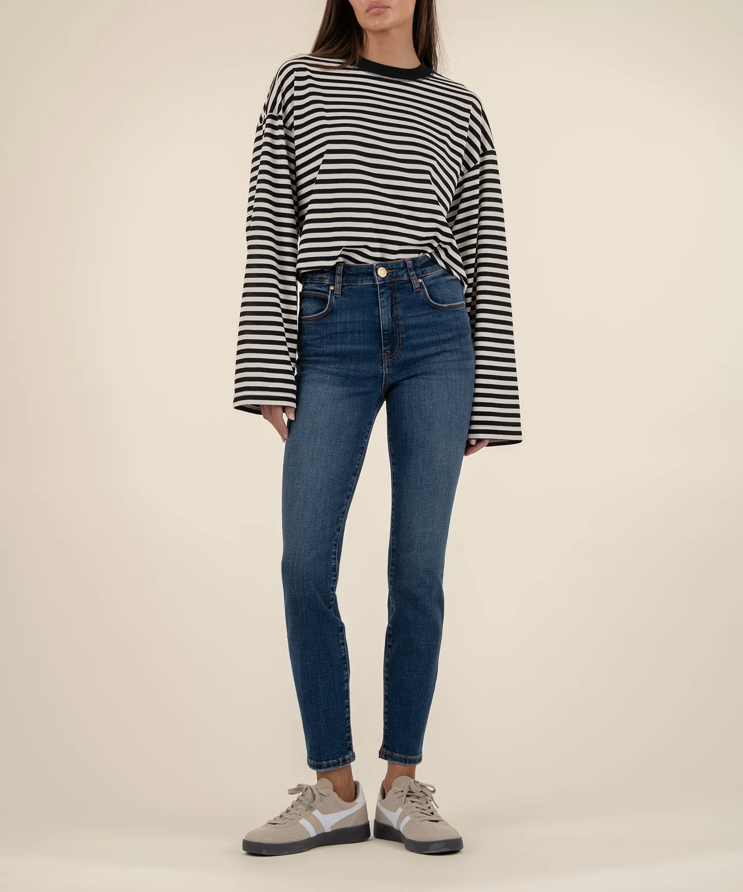 Image of Charlize High Rise Cigarette Leg in Showing Wash