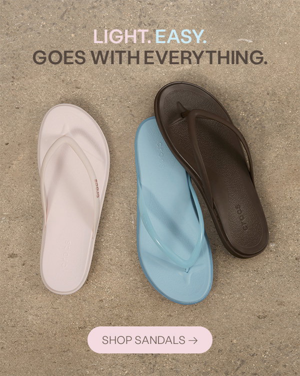 Light. Easy. Goes with everything.. Shop Sandals
