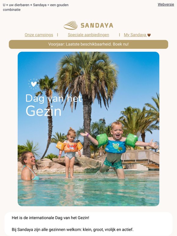 Elke dag is familiedag bij Sandaya