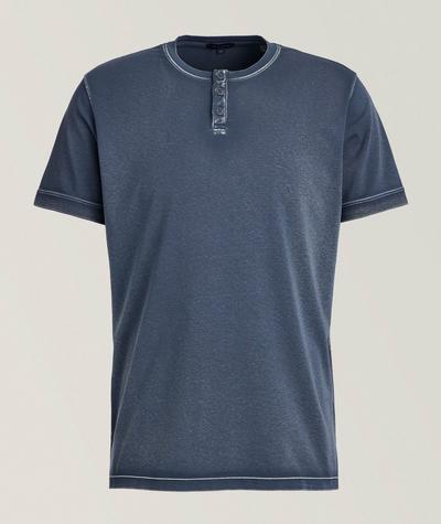 Patrick Assaraf - Vintage Wash Stretch-Pima Cotton Henley