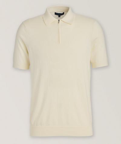 Patrick Assaraf - Cotton-Blend Quarter-Zip Polo   
