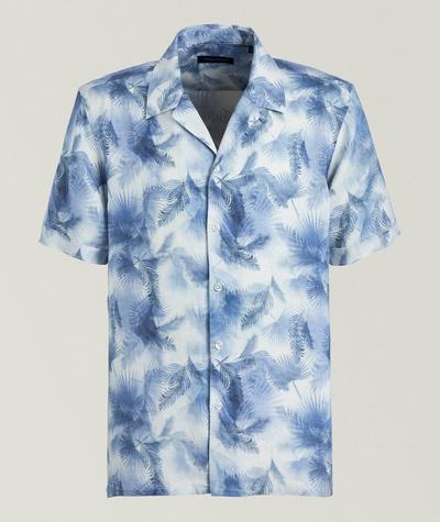Patrick Assaraf - Palm Print Linen Camp Shirt