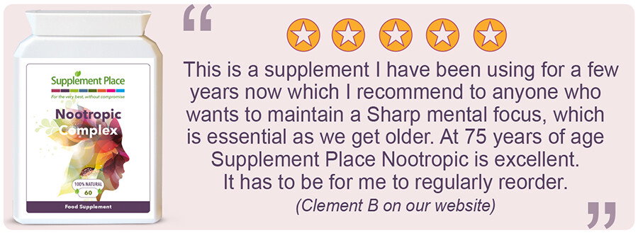 Customer quote praising Nootropic Complex