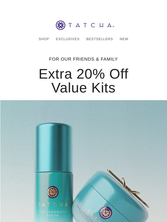 An extra 20% off value kits ends tonight!