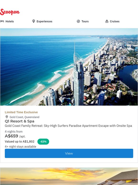 Surfers Paradise Family Retreat: Sky-High Apartments w. Spa