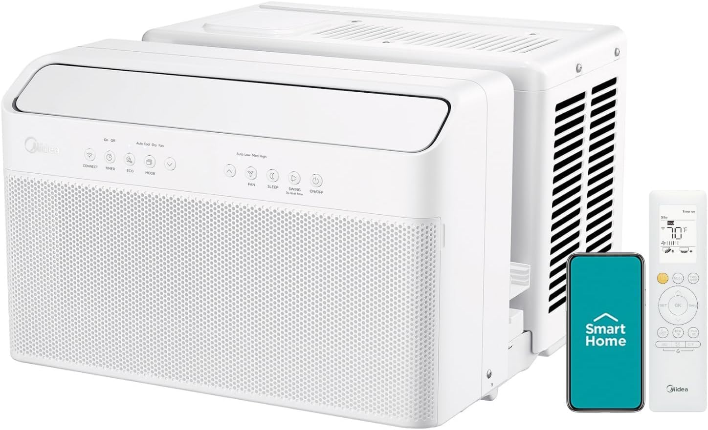Image of Midea 10,000 BTU 115-Volt U Shaped Smart Inverter Through the Wall Air Conditioner Wi-Fi, for up to 450 sq. ft. Energy Star (Refurbished)