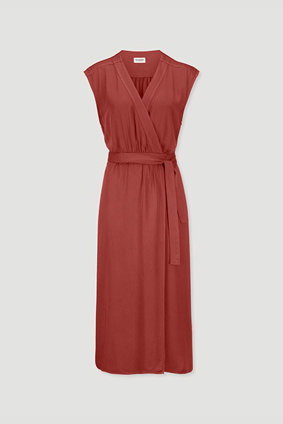 Kleid mit Wickeloptik Midi aus LENZING™ ECOVERO™