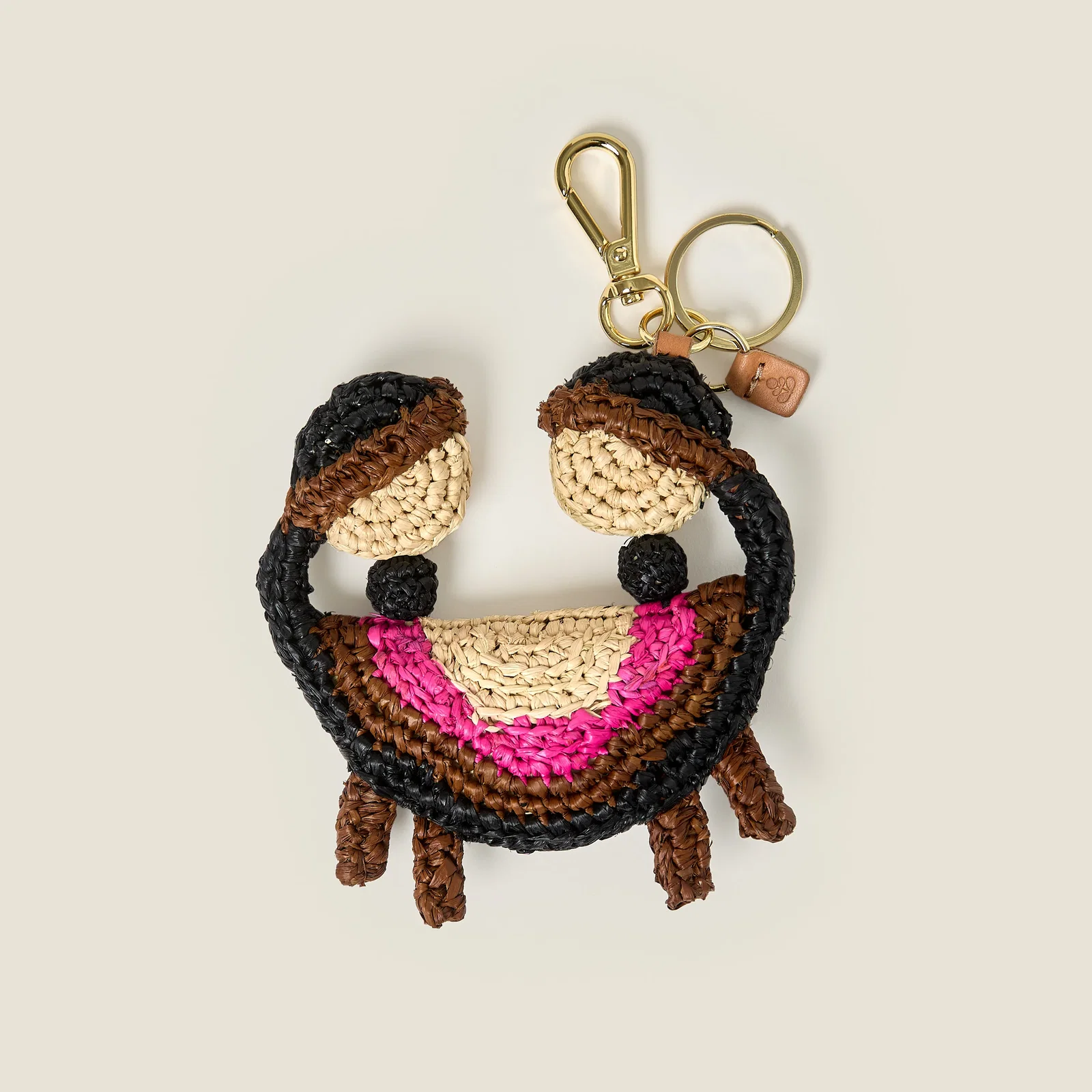 Image of Crab Raffia Keyring - Monochrome
