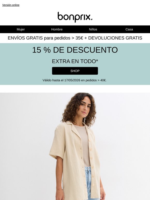 Aquí está tu descuento: 15 % en todo el surtido