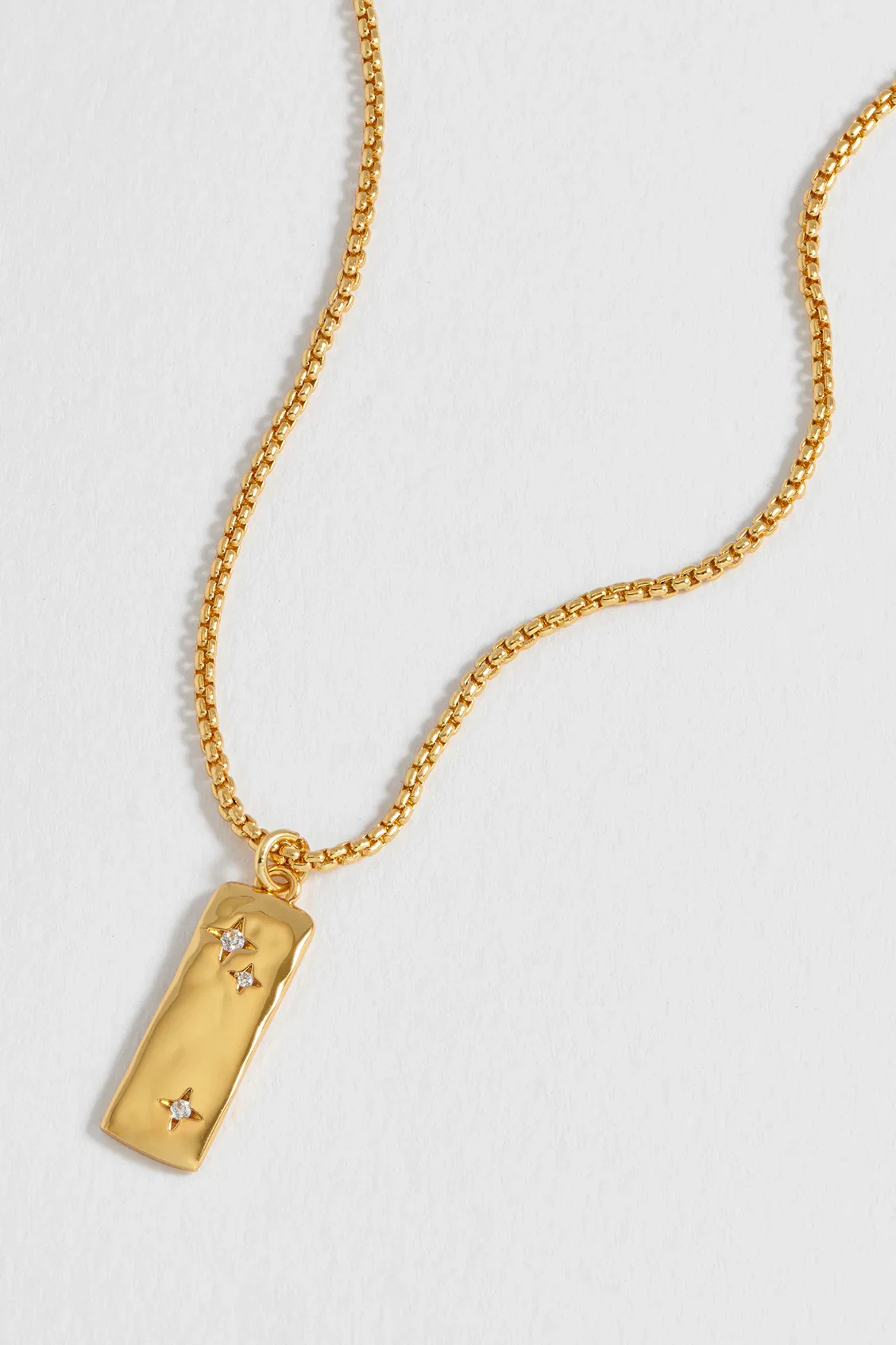 Image of CZ Star Molten Tablet Pendant Necklace