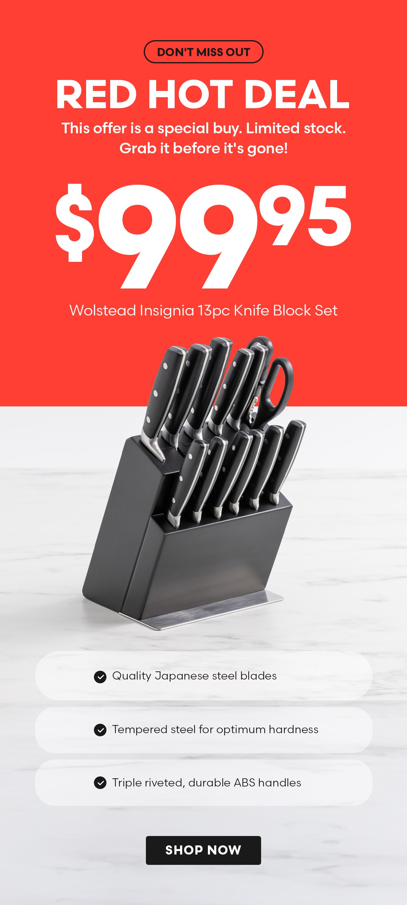 Wolstead Insignia 13pc Knife Block Set