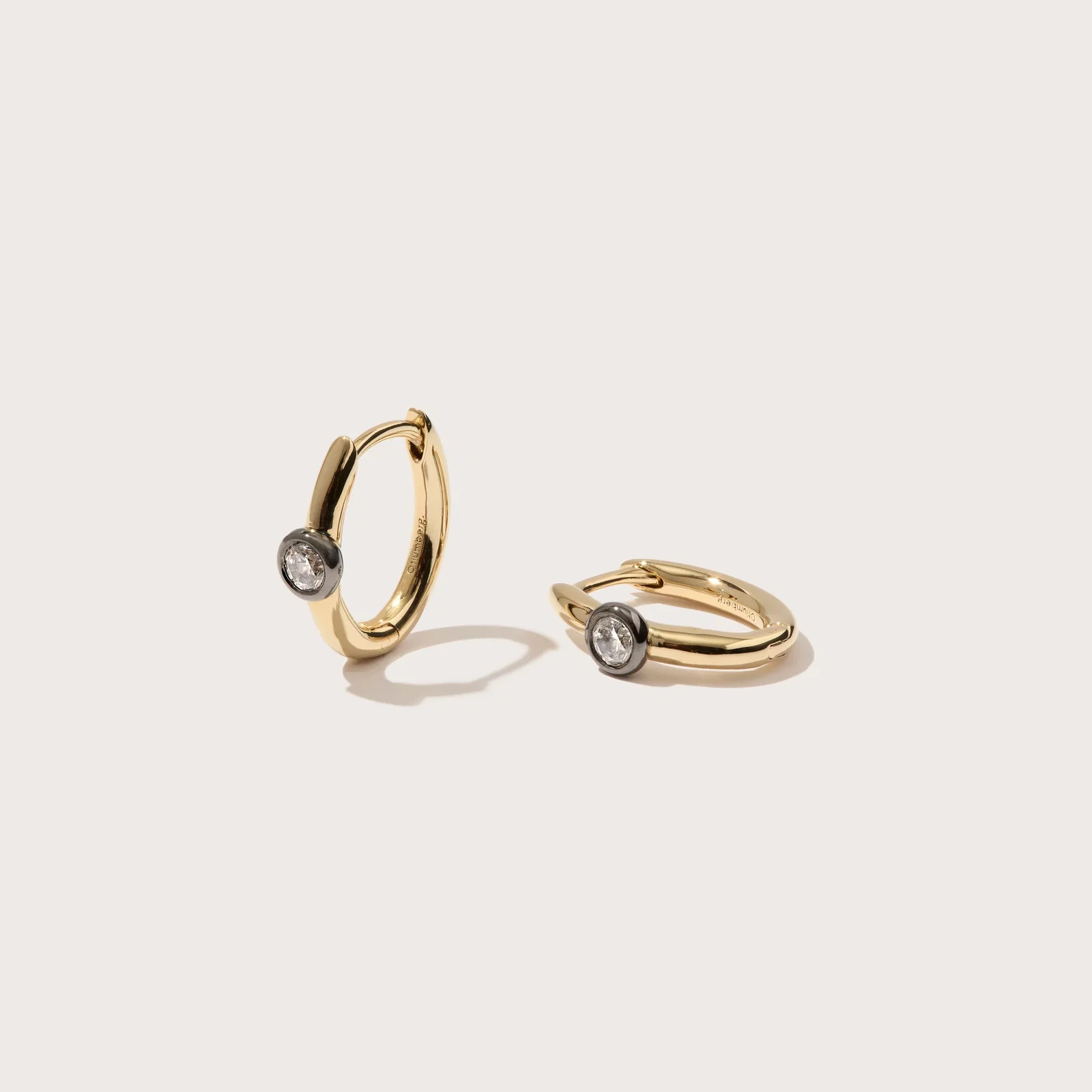 Image of Midnight Diamond Bezel Hoops