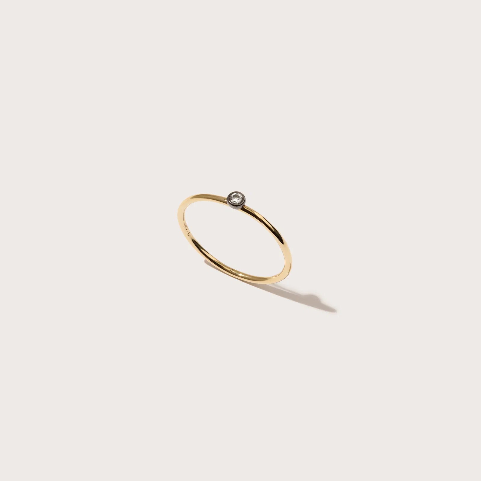 Image of Midnight Bezel Set Diamond Thread Ring