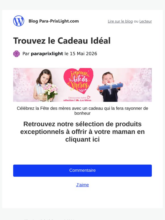 Trouvez le Cadeau Idéal