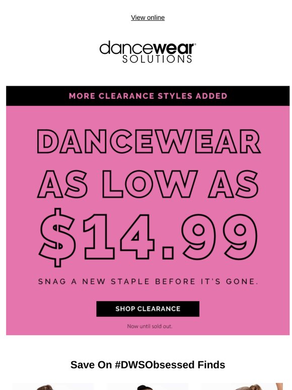 Get clearance dancewear before it’s gone! 🛍️