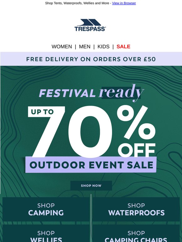 Up to 70% Off Festival Essentials