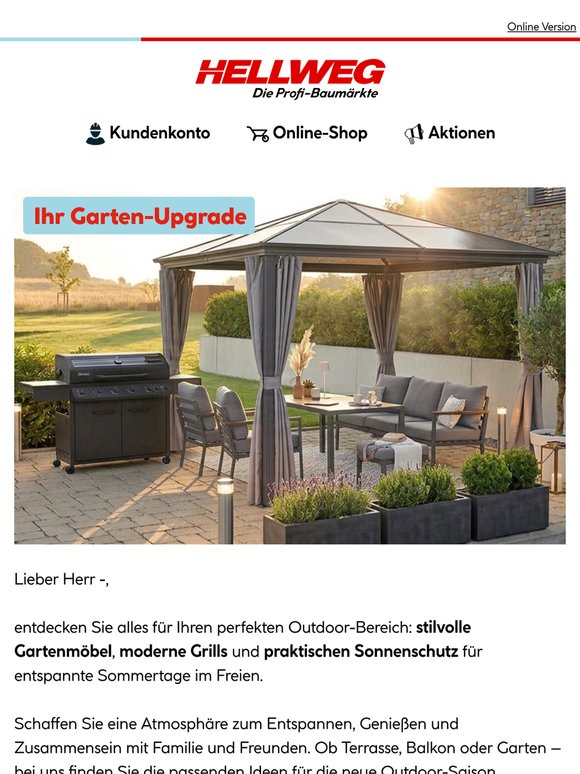 Unsere Highlights für Ihren Outdoor-Bereich ☀️