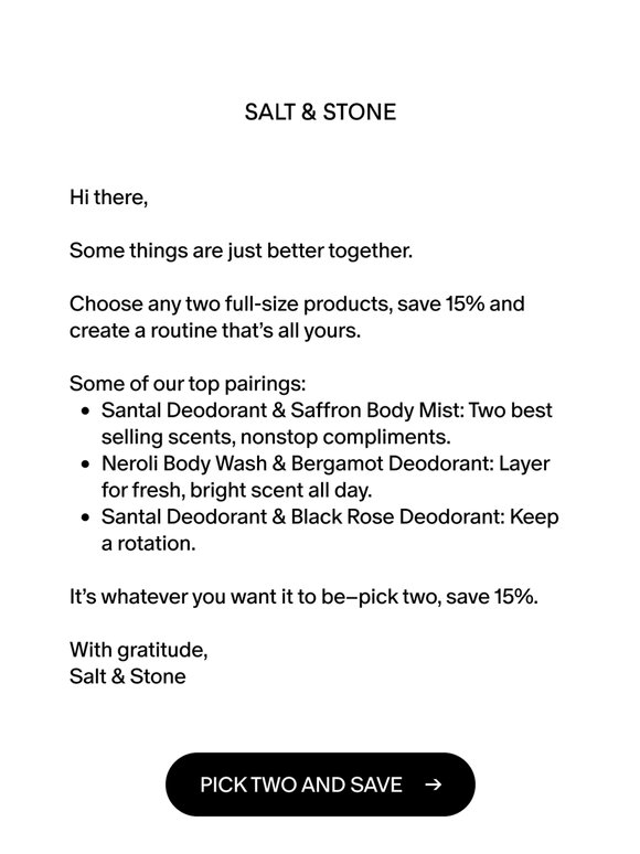15% off—anything you want