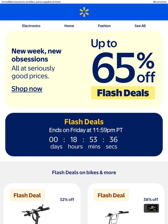 Up to 65% off: new Flash Deals ⚡