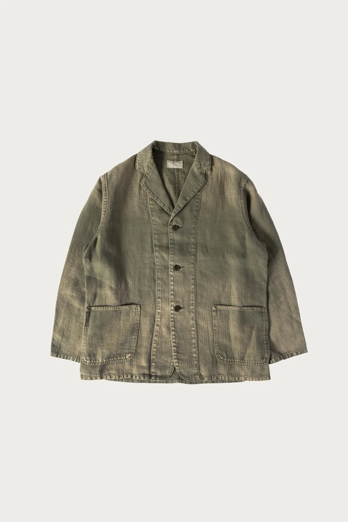 Image of HBT Linen Work Jacket - Olive Drab
