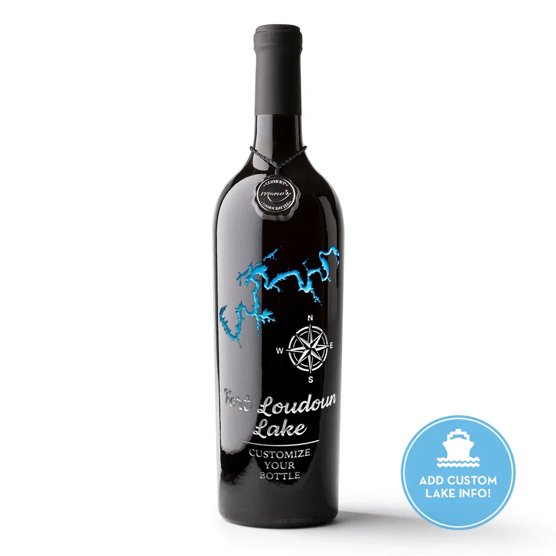 Image of Fort Loudon Lake Custom Etched Wine