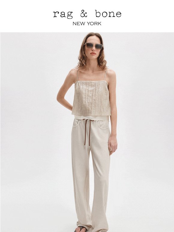 Early Access: Drawstring Sweatpant Jean in Ecru