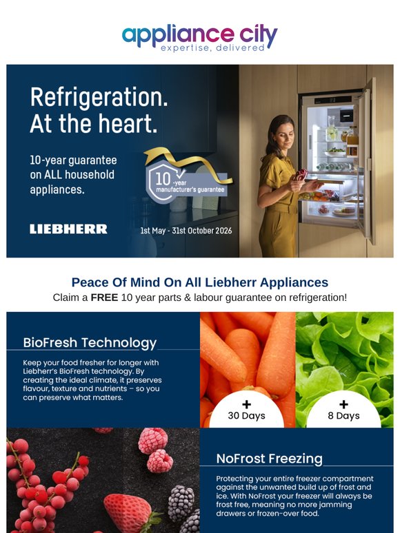 10 Year Guarantee On Refrigeration!